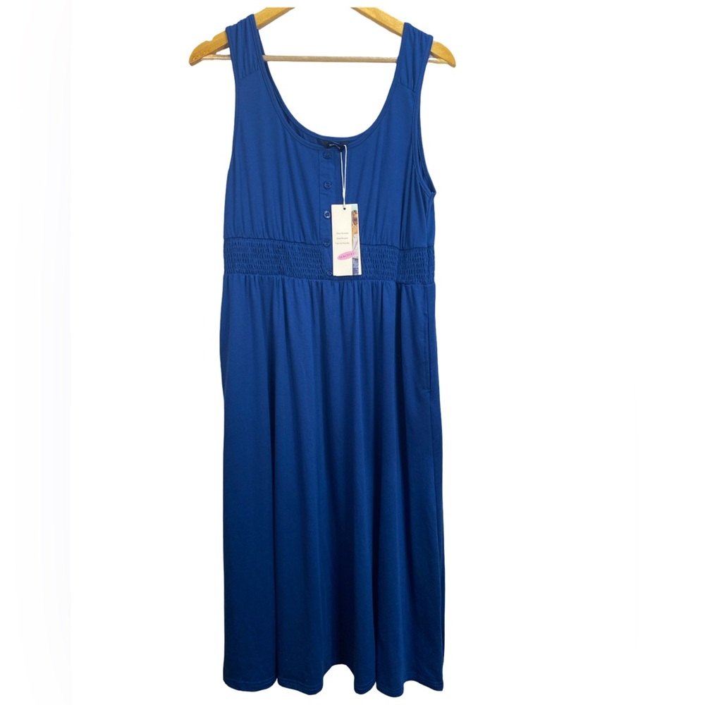 Dokotoo Dark Blue Sleeveless Maxi Dress w/ Pockets | Size L | NWT